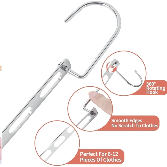 16 Space Saving Metal Hangers Closet Organizers Storage Collapsible Heavy Duty - Picture 9 of 9